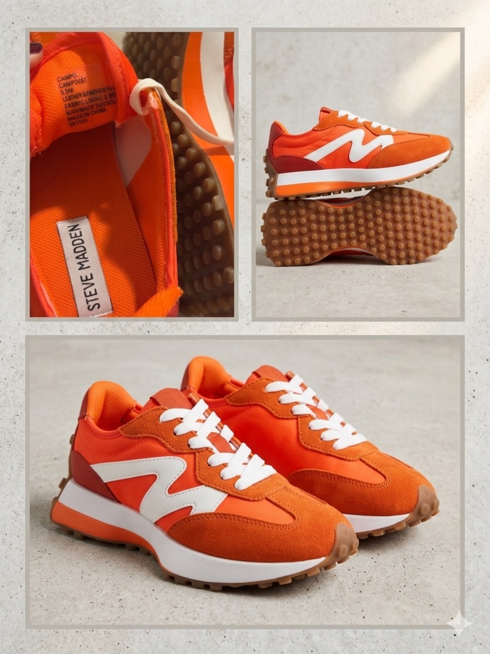 Steve Madden Orange & White Retro Runner Sneakers